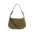 Joy Susan Effie Faux Suede Hobo Handbag Olive