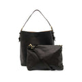 Joy Susan Rich Faux Suede Hobo Handbag Black