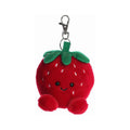 Aurora World Juicy Strawberry Palm Pals Clip On Plush Keychain