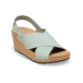 Birkenstock Women's Samira Leather Wedge Sandals - Narrow Pure Sage