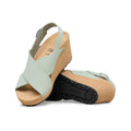 Birkenstock Women's Samira Leather Wedge Sandals - Narrow  Pure Sage