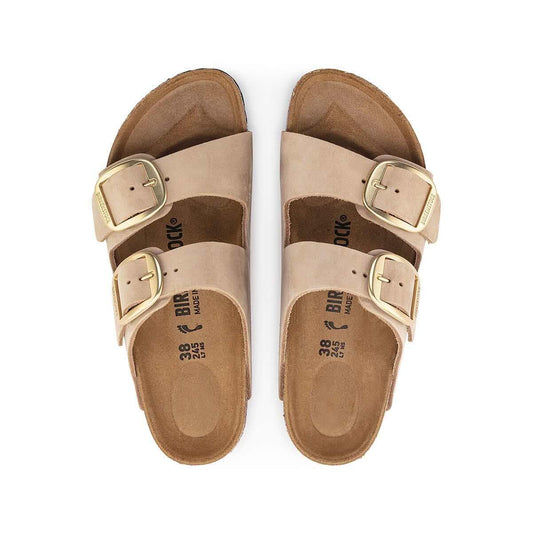 Color swatch for Birkenstock Women's Arizona Big Buckle Sandals - Narrow in Sandcastle