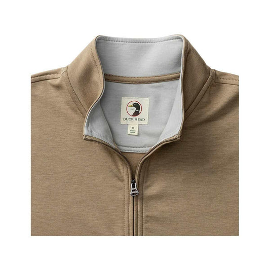 Duck Head Men's Dunmore Quarter- Zip Long Sleeve Pullover  Clay Heather