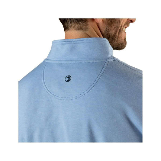 Duck Head Men's Dunmore Quarter- Zip Long Sleeve Pullover  Serinity Blue Htr