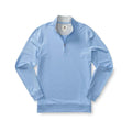 Duck Head Men's Dunmore Quarter- Zip Long Sleeve Pullover  Serinity Blue Htr