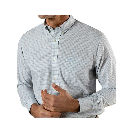 Duck Head Men's Joiner Plaid Performance Poplin Sport Shirt Midnight Teal