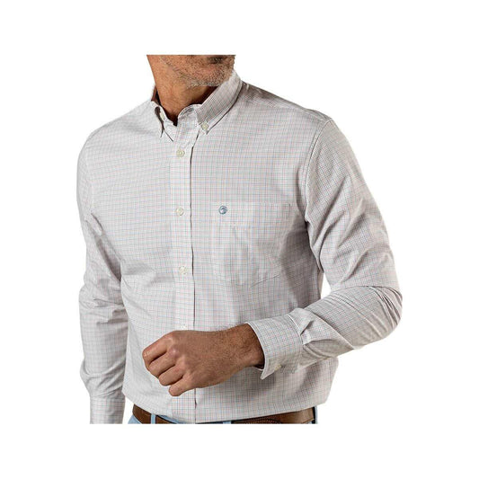 Duck Head Men's Joiner Plaid Performance Poplin Sport Shirt  Coral
