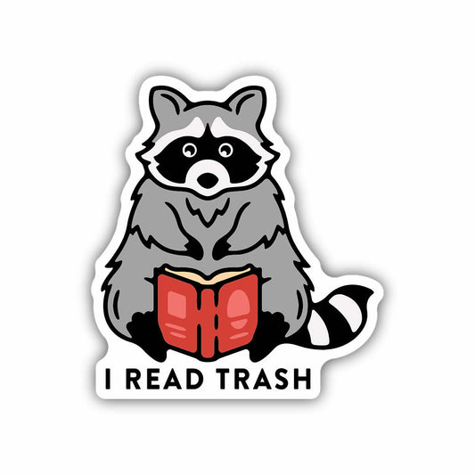 Raccoon I Read Trash Sticker