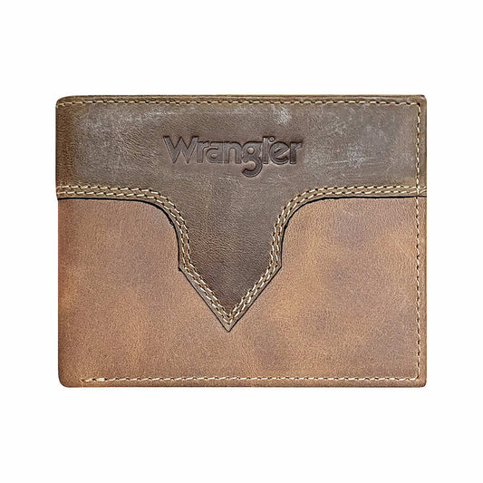 Wrangler Crazy Horse Leather Bi-Fold Wallet Tan