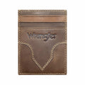 Wrangler Embossed Leather Yoke Magnetic Money Clip Wallet Tan