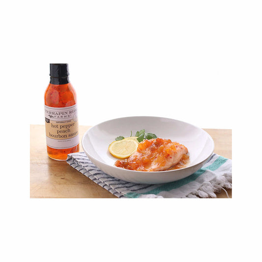 Hot Pepper Peach Bourbon Sauce