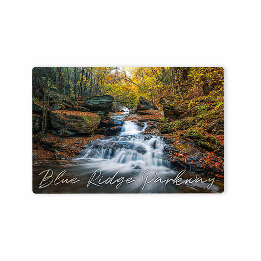 Lantern Press Blue Ridge Parkway Stream & Fall Metal Magnet