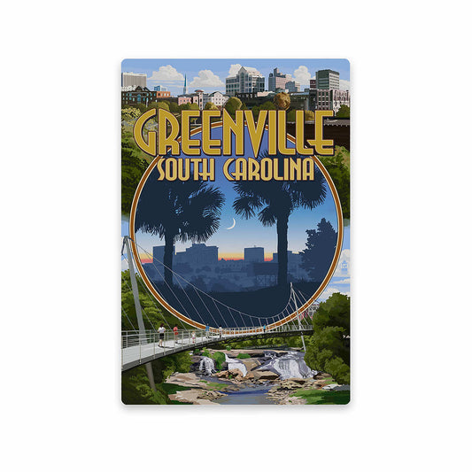 Lantern Press Greenville Montage Metal Magnet