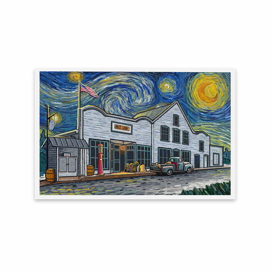 Lantern Press Mast General Store Starry Night Postcard