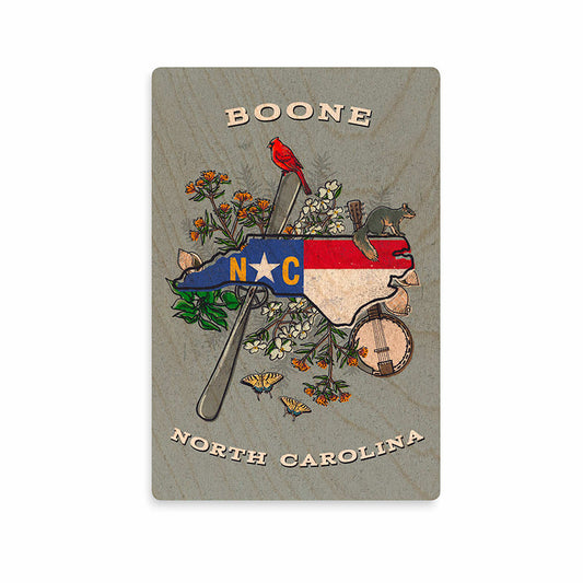Lantern Press Boone North Carolina State Treasure Trove Wooden Postcard