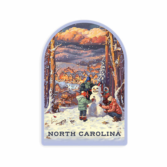 Lantern Press North Carolina Merry & Bright Vintage Snowman Mini Sticker