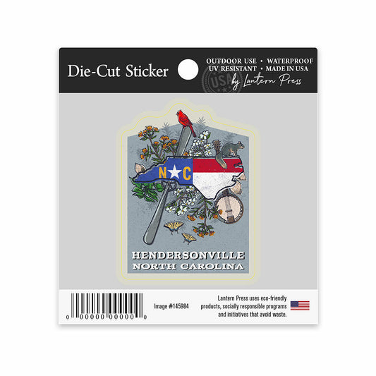 Lantern Press Hendersonville North Carolina State Treasure Trove Small Sticker