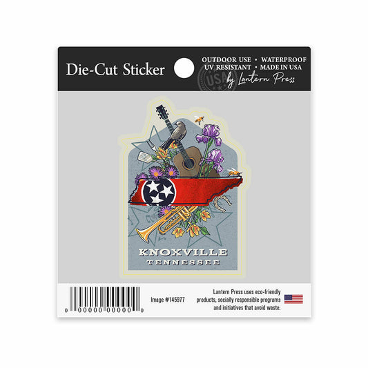 Lantern Press Knoxville Tennessee State Treasure Trove Small Sticker