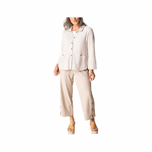 Color swatch for Habitat Women's Monterey Stripe Button-Front Shirt in Oakwood