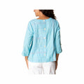 Habitat Women's Button-Back Embroidered Bistro Top  Topaz