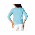 Habitat Women's Ruched 3/4 Sleeve Peruvian Cotton T-Shirt  Dewdrop