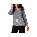 Habitat Women's Bali Breeze Mixed Pattern Long Sleeve Flounce Shirt  Black
