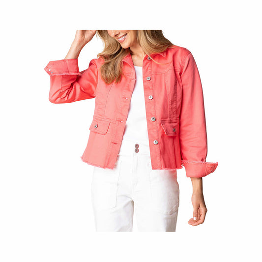 Habitat Women's Secret Sauce Peplum Denim Jacket Coral