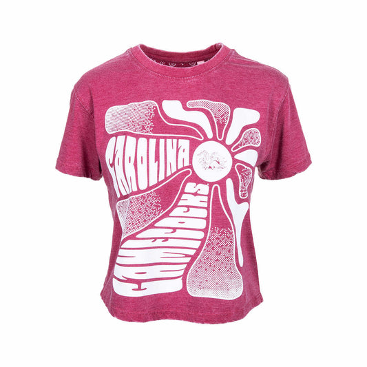 Pressbox South Carolina Gamecocks Cherry Bomb Vintage Waist Length Short Sleeve Shirt Garnet