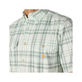 Carhartt Men's Fort Loose Short Sleeve Plaid Shirt  Smoked Teal