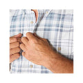 Carhartt Men's Fort Loose Short Sleeve Plaid Shirt  Blue Aura