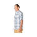Carhartt Men's Fort Loose Short Sleeve Plaid Shirt - Tall  Blue Aura