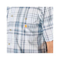 Carhartt Men's Fort Loose Short Sleeve Plaid Shirt - Tall  Blue Aura