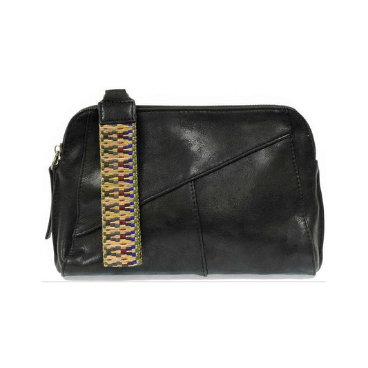 Joy Susan Gigi Crossbody Handbag with Woven Wristlet Strap Black
