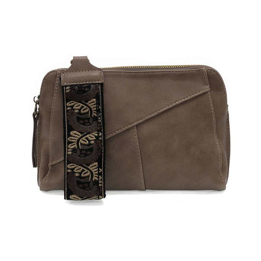 Color swatch for Joy Susan Gigi Crossbody Handbag with Woven Wristlet Strap in Black