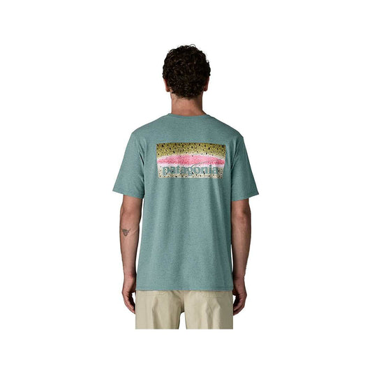 Patagonia Men's Take a Stand Responsibili-Tee Rainbowrun Bluesage