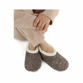 Women's Teddy Bear Fur Snoozies Slippers  Dark Grey