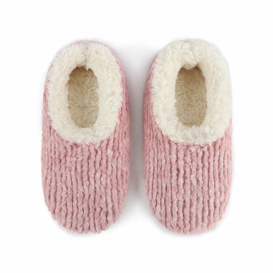 Women's Teddy Bear Fur Snoozies Slippers Dark Grey