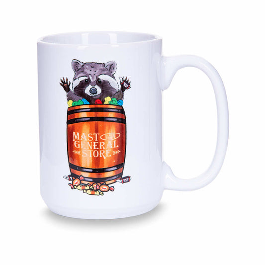 Mast General Store Candy Barrel Raccoon Mug