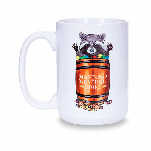 Mast General Store Candy Barrel Raccoon Mug