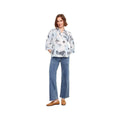 Charlie B Women's Printed Roll Up Long Sleeve Blouse  Feather P