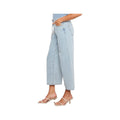Charlie B Women's Cropped Belted Stretch Denim Wide Leg Pants  Bleach Blue