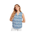 Charlie B Women's Printed Ruffle Neck Sleeveless Top Mosaic P