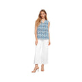 Charlie B Women's Printed Ruffle Neck Sleeveless Top  Mosaic P