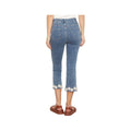 Charlie B Women's Flare Leg Stretch Denim Pants with Floral Trim  Mediumblue