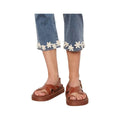 Charlie B Women's Flare Leg Stretch Denim Pants with Floral Trim  Mediumblue