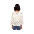 Charlie B Women's 3/4 Sleeve Crochet Crew Neck Sweater, Natural, alternate view 1