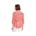 Charlie B Women's Printed Roll Up Long Sleeve Blouse  Scarlet P