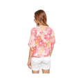 Charlie B Women's Printed Cotton Gauze Dolman Short Sleeve Blouse With Side Tie  Dandy P