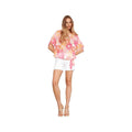 Charlie B Women's Printed Cotton Gauze Dolman Short Sleeve Blouse With Side Tie  Dandy P