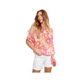 Charlie B Women's Printed Cotton Gauze Dolman Short Sleeve Blouse With Side Tie  Dandy P